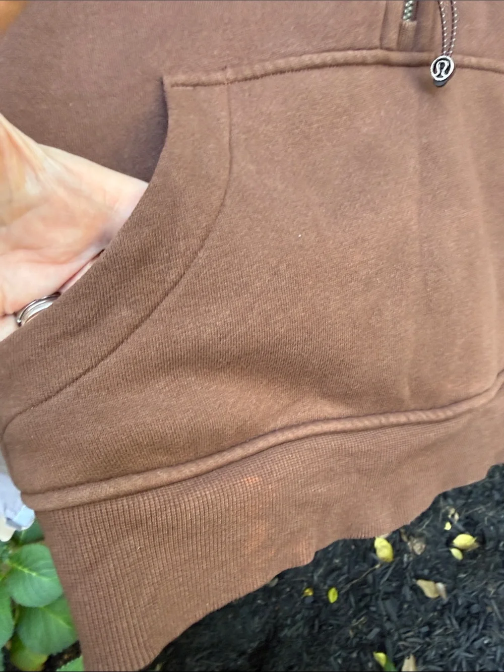 Lululemon Scuba Oversized Half-Zip Hoodie Roasted Brown W3DM4S *flaw* M/L